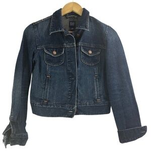 GAP Jeans Denim Jacket Button Up Medium Wash 100% Cotton Size XS.